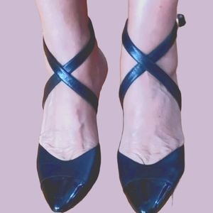 Delman Leather Slingback Heeled Shoes Size 7.5